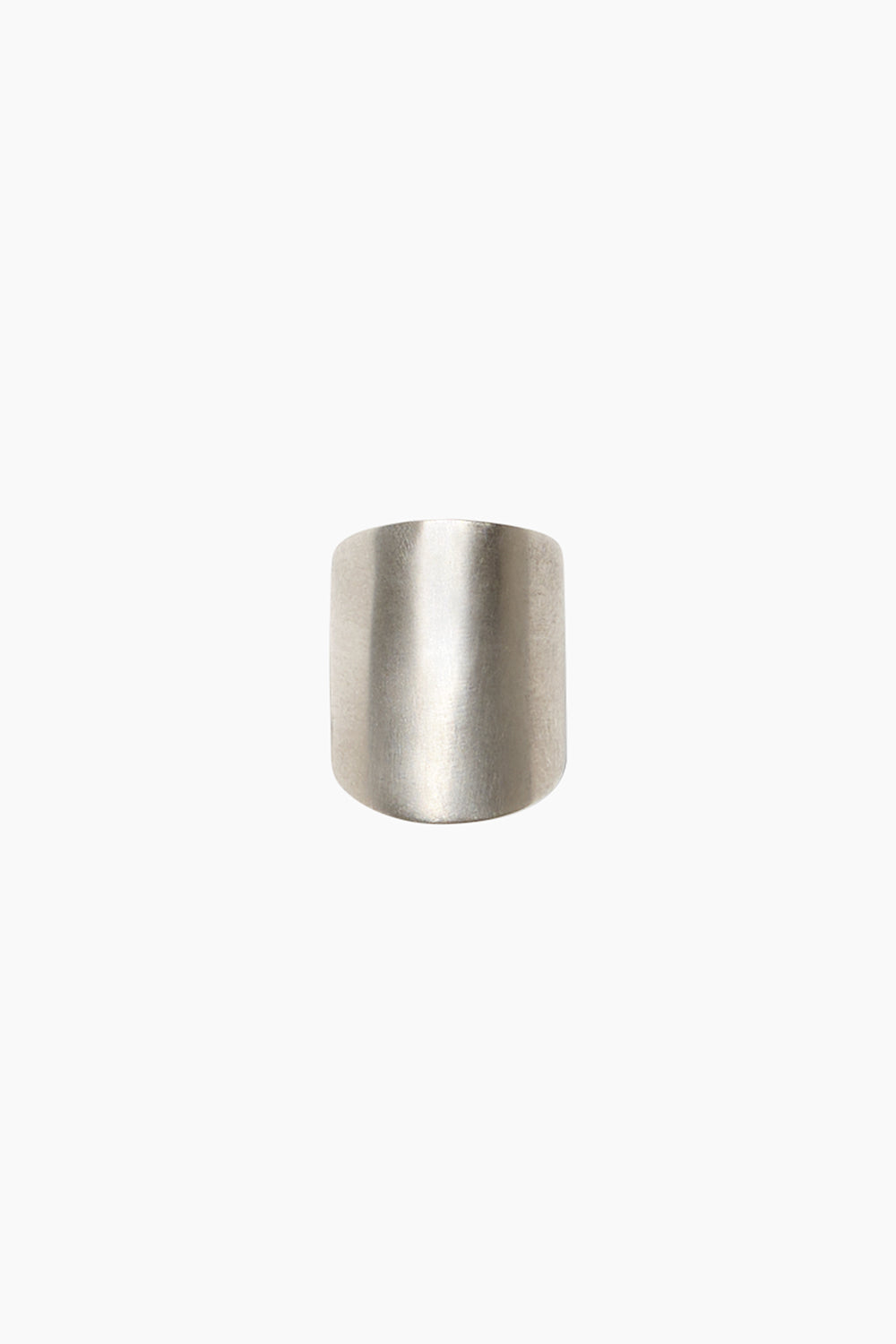 The Plateau Ear Cuff — wide sterling silver ear cuff with smooth matte finish, photographed on white background.”