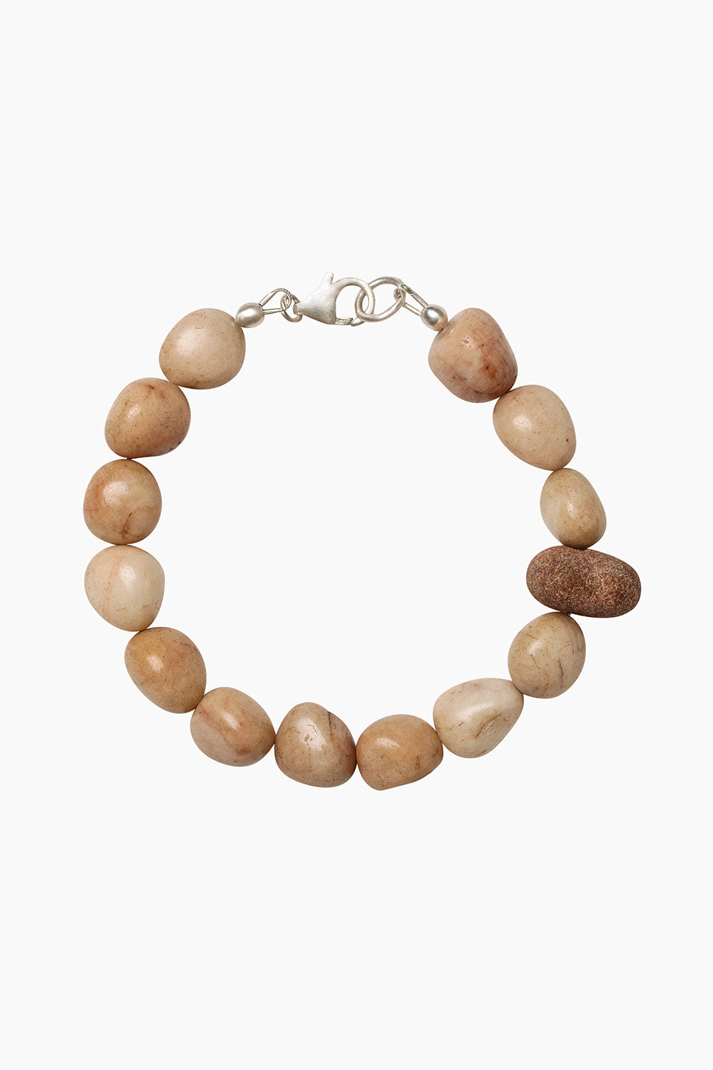The Token Bracelet by cocoatemyshoes — a chunky honey jasper gemstone bracelet handcrafted with organic stone beads and a 925 silver clasp.