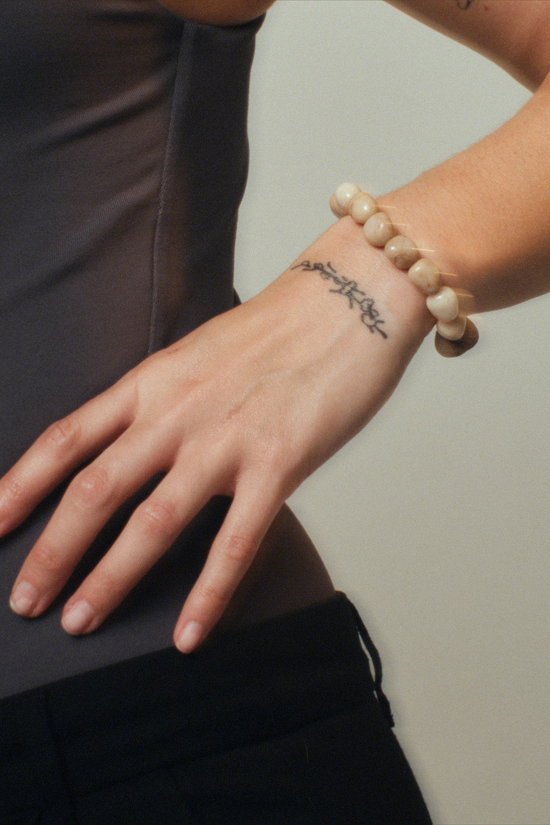 The Token Bracelet by cocoatemyshoes — a modern chunky honey jasper gemstone bracelet with 925 silver clasp and sculptural stone beads.